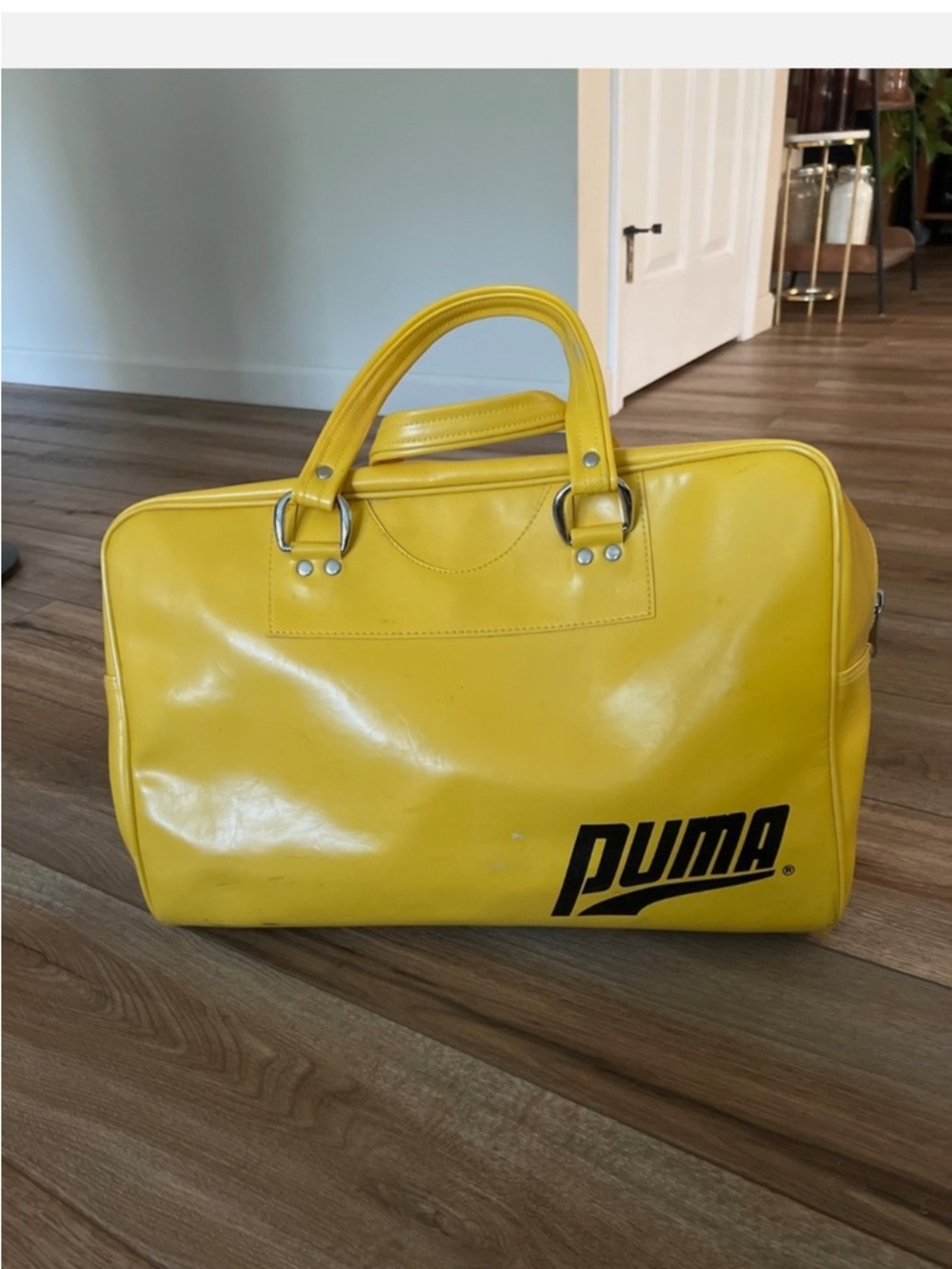 Vintage Puma Yellow Duffel Bag